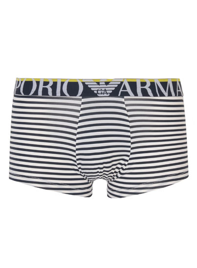 Caleçon blanc rayures bleu marine – Armani Jeans Caleçon blanc rayures bleu marine – Armani Jeans