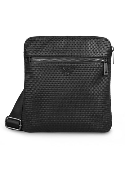 Sac noir à bandoulière en cuir – Armani Jeans Sac noir à bandoulière en cuir – Armani Jeans