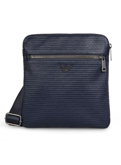 Sac bleu à bandoulière en cuir – Armani Jeans Sac bleu à bandoulière en cuir – Armani Jeans