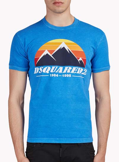 T-shirt bleu imprimé – Dsquared2 T-shirt bleu imprimé – Dsquared2