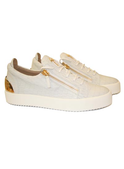 Basket blanche « Croco » – Zanotti Basket blanche « Croco » – Zanotti