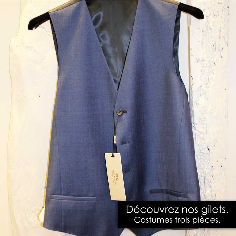 Gilets pour costume de mariage ou de cérémonie. gilet cintré et ajusté.