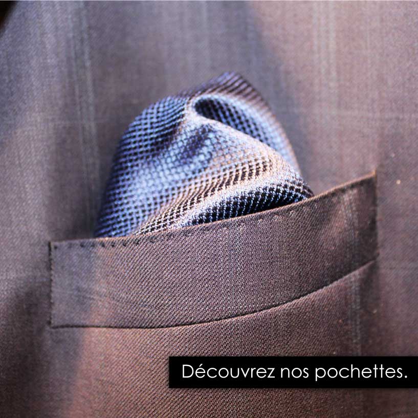 Pochettes, accessoires chics pour vos costumes de mariage et de cérémonie.