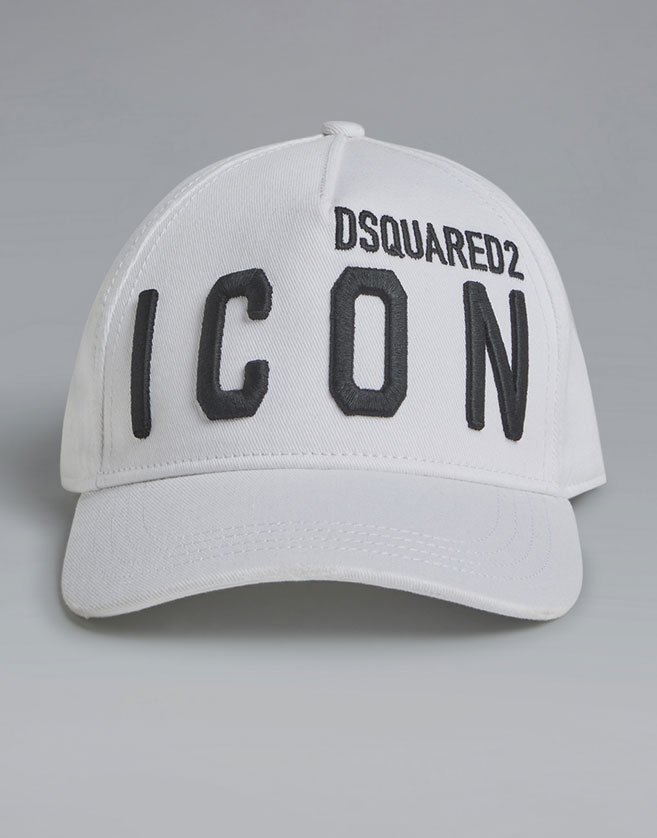 Casquette Dsquared2, visière rigide, fermoir réglable. Logo "Dsquared2 Icon" blanc brodé.