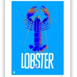 Illustration Lobster blue. Les tirages 30 x 40 cm sont présentés sous passes-partout.