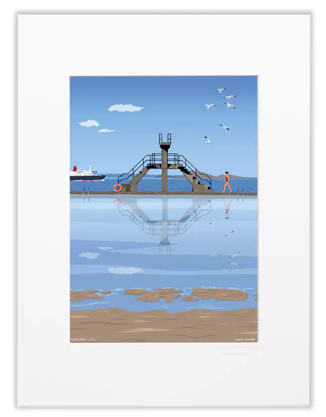 Illustration Saint Malo. Les tirages 30 x 40 cm sont présentés sous passes-partout.