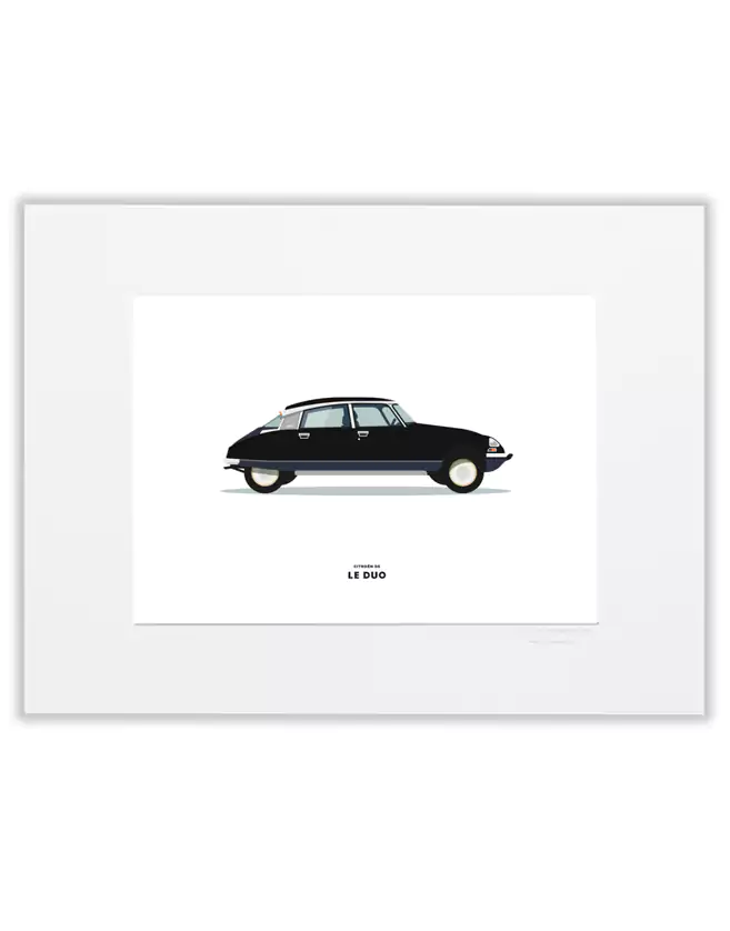 Illustration voiture Citroën DS Image Republic. FABRICATION FRANCAISE. Vendu sans cadre.