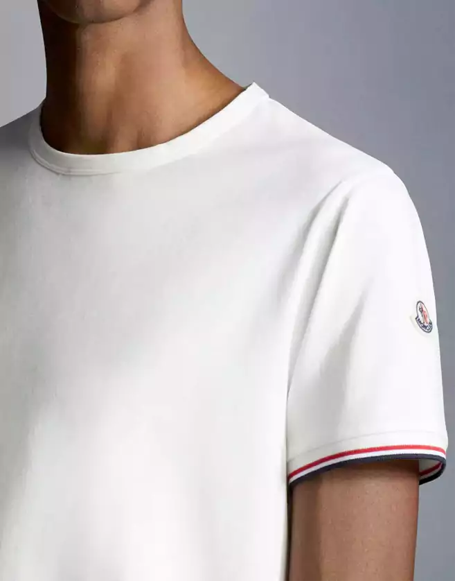 T-shirt Moncler en coton et détails tricolore
