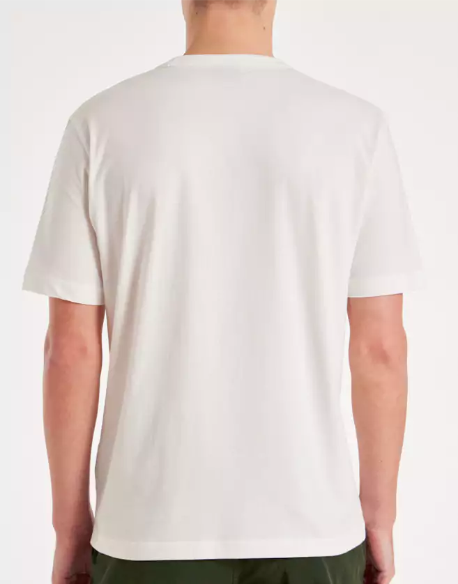 Confectionné en jersey 100% coton biologique, ce t-shirt Paul Smith blanc à col rond présente un imprimé multicolore "Circles" sur le devant.
