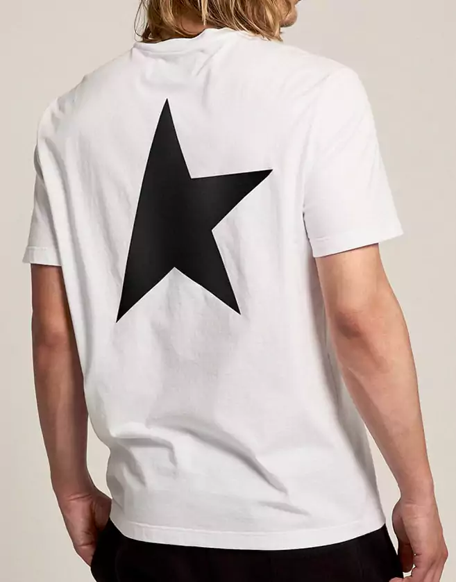 T-shirt Golden Goose avec logo et étoile blancs