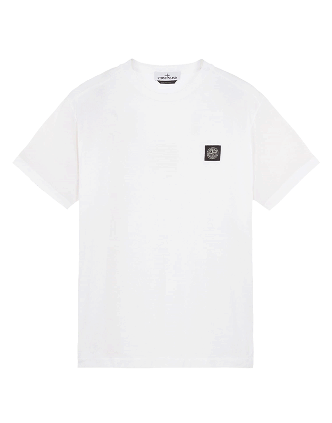 T-shirt Stone Island à manches courtes réalisé en jersey de coton 60/2. Modèle teint en pièce.