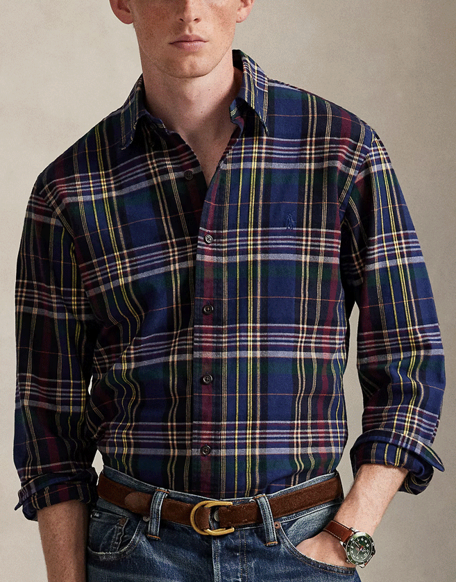 Chemise Ralph Lauren col boutonné. Patte boutonnée. Manches longues avec poignets à boutons. Allure décontractée...