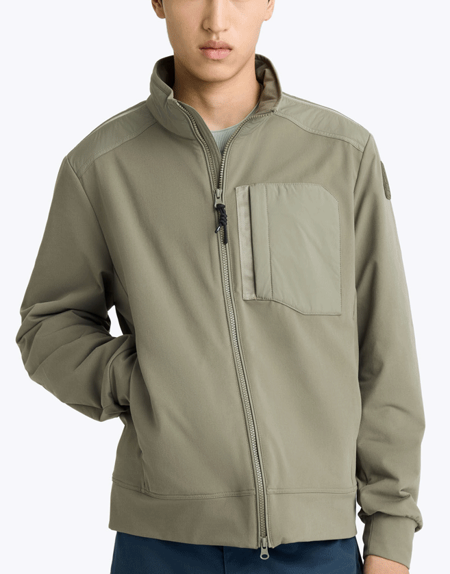 Sweatshirt Parajumpers hybride de la série Travel Hybrid, combinant du French Terry en polyester avec du taffetas de polyester recyclé.