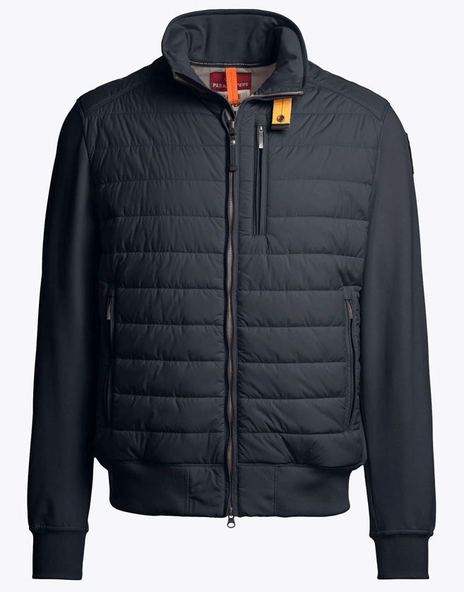 Sweatshirt hybride Parajumpers, issu de la série Fleece & Puffer, qui combine un taffetas de polyester mat recyclé