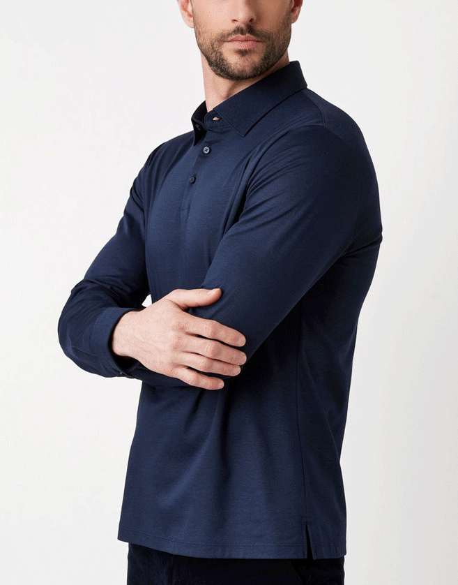 Polo Desoto en coton jersey interlock doux de qualité supérieure - fabriqué en Allemagne. Coupe moderne pour un confort optimal.